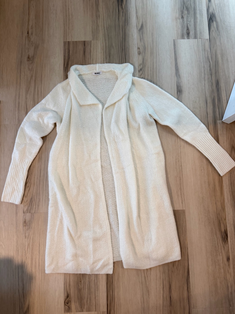 BB Dakota Cream Open-Front Plush Cardigan